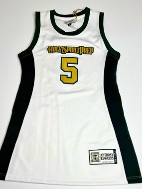Anthony Edwards Throwback Holy Spirit Prep HS Dress (Medium) Green Gold White
